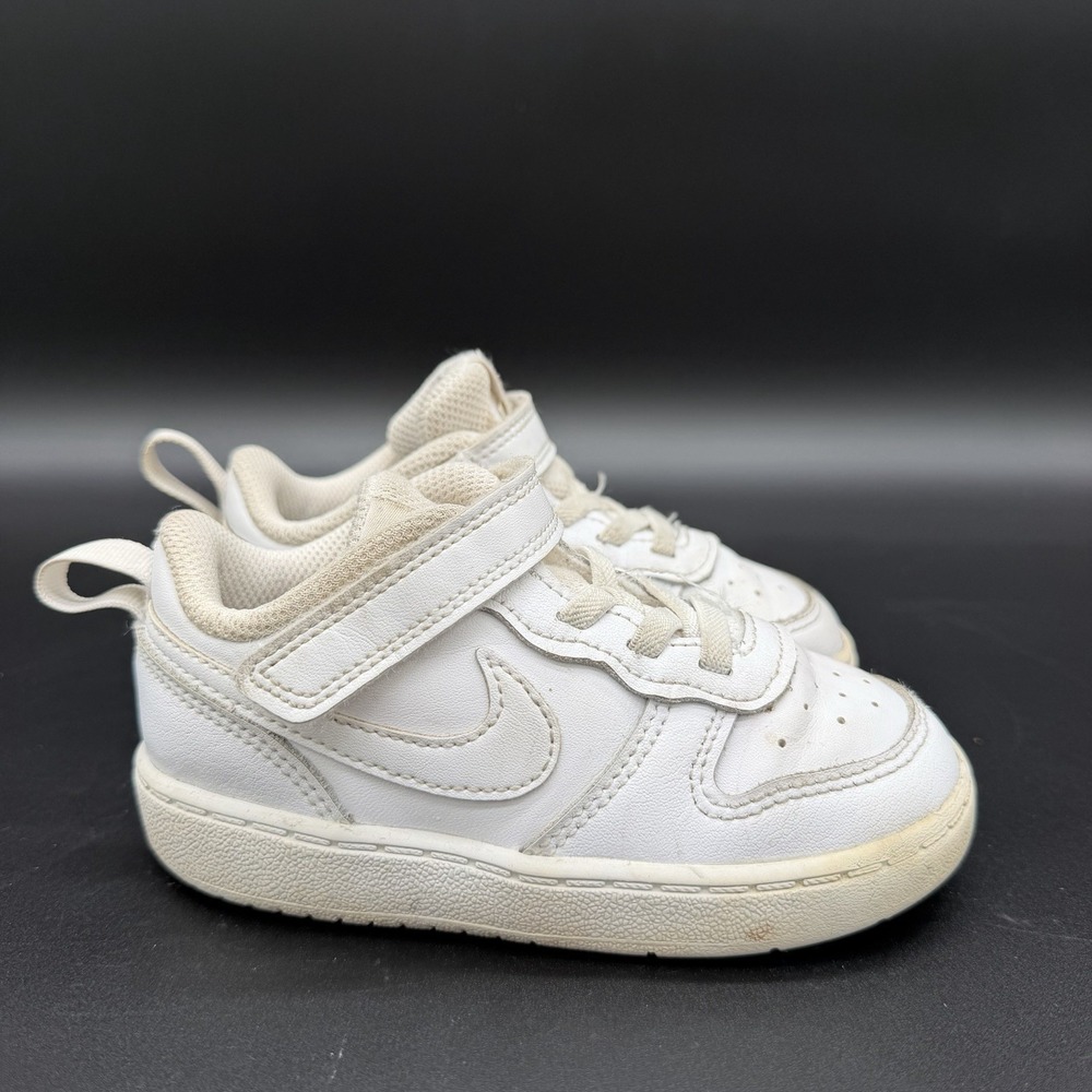 Nike Court Borough Low Recraft TD Triple White Baby Toddler Shoe Size 8C